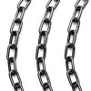 Long Black Chain Link 1/4" x 19.7 Ft, Heavy Duty Metal Porch Swing Chain for Hanging, Carbon Steel Coil Chains for Outdoor Fence, Punching Bag, Hammock Chair, Safe Working Load, Tie Down-2
