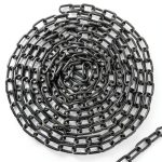 Long Black Chain Link 1/4" x 19.7 Ft, Heavy Duty Metal Porch Swing Chain for Hanging, Carbon Steel Coil Chains for Outdoor Fence, Punching Bag, Hammock Chair, Safe Working Load, Tie Down-0