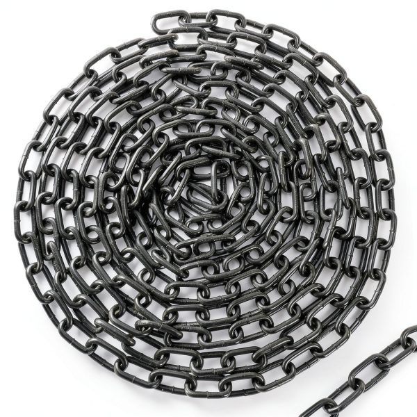 Long Black Chain Link 1/4" x 19.7 Ft, Heavy Duty Metal Porch Swing Chain for Hanging, Carbon Steel Coil Chains for Outdoor Fence, Punching Bag, Hammock Chair, Safe Working Load, Tie Down-0