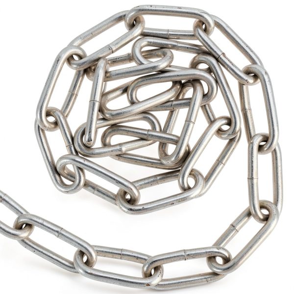 23 Feet Proof Coil Chain, 3/16 Inch Zinc Plated Iron Straight Link Coil Chain for Towing, Logging, Guard Rails-0