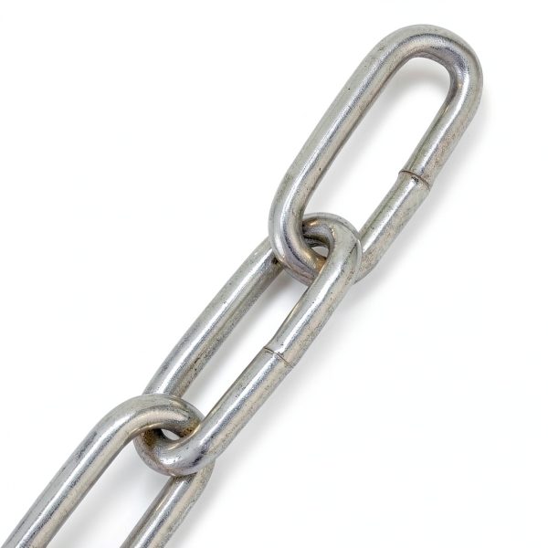 23 Feet Proof Coil Chain, 3/16 Inch Zinc Plated Iron Straight Link Coil Chain for Towing, Logging, Guard Rails-2