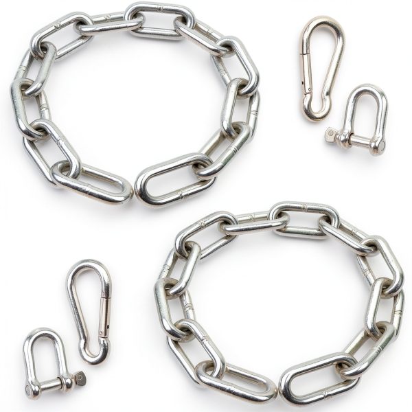 Stainless Steel Coil Chain VQOIHP 5mm x 30cm with M6 Shackles-0